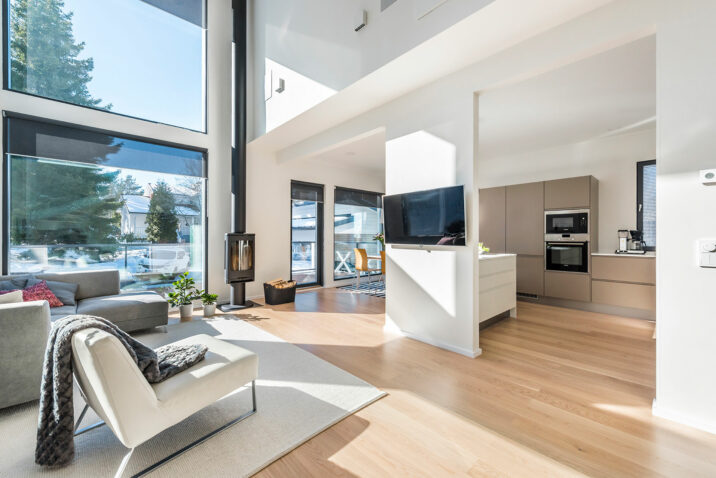 Modernt trähus i storstadsregionen